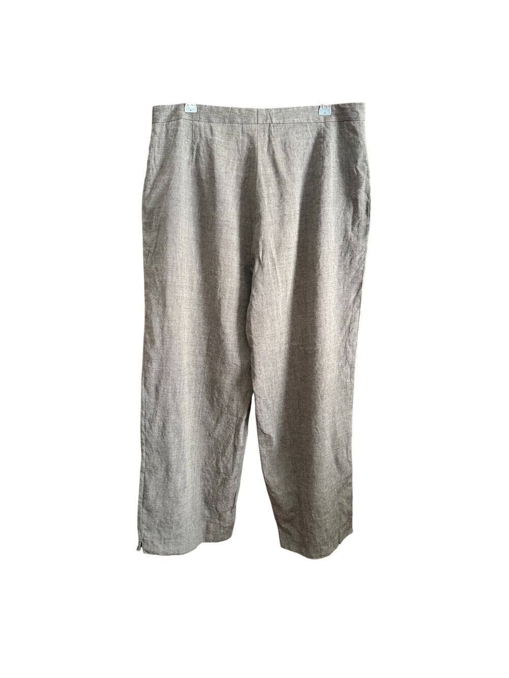90s Vintage RENE LEZARD Bergdorf Goodman Gray Linen Wide Leg Ankle Pants 42 / 10